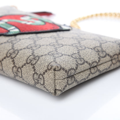 Gucci GG Supreme Monogram Kingsnake Heart Embroidered Chain Wrist Wallet Multicolor 8 of 9