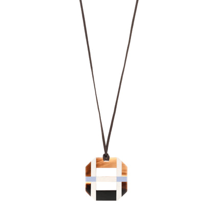 Hermes Horn Lacquer Opus Octagonal Necklace 1 of 7