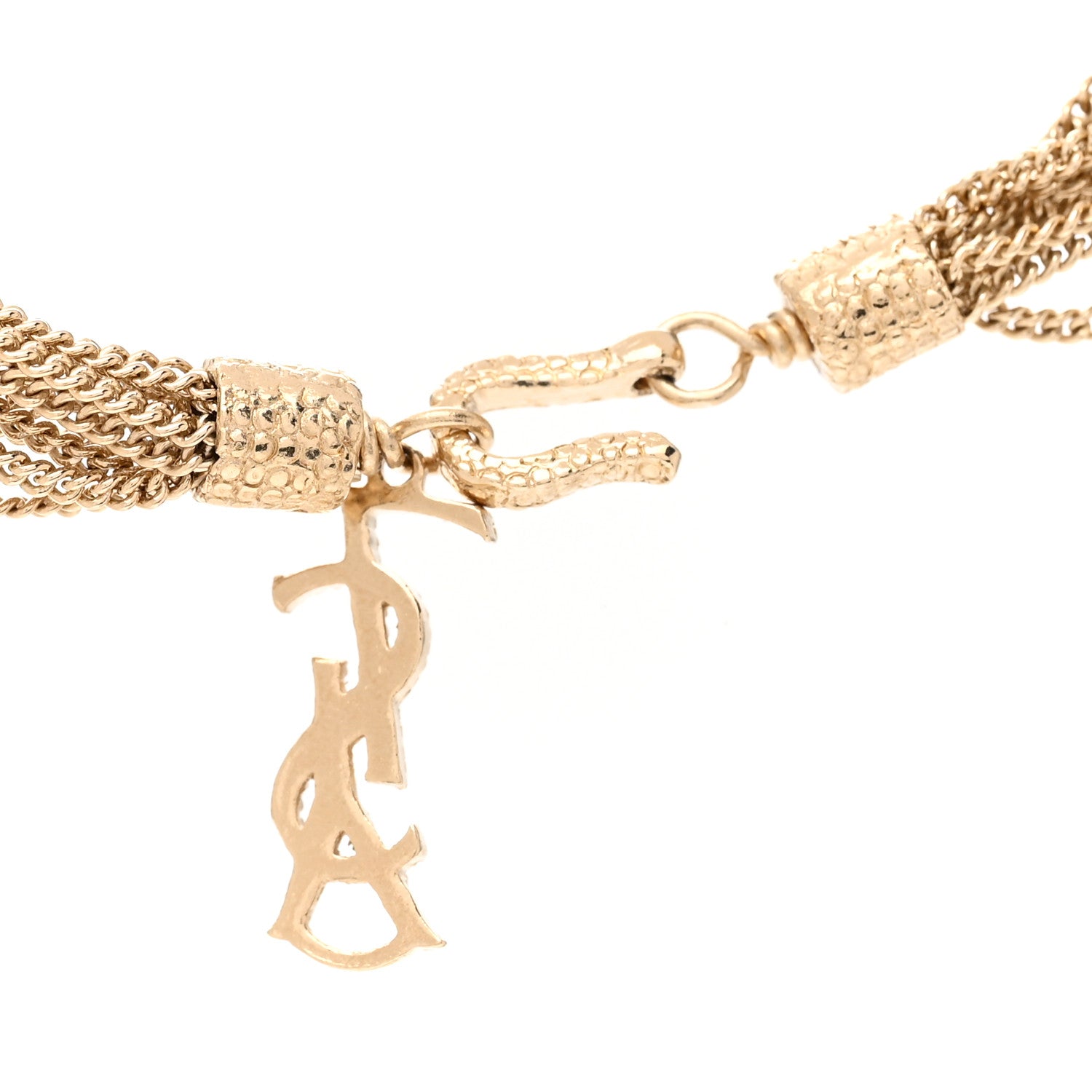 Saint Laurent Lou Lou Twisted Chains Necklace Gold 5 of 5
