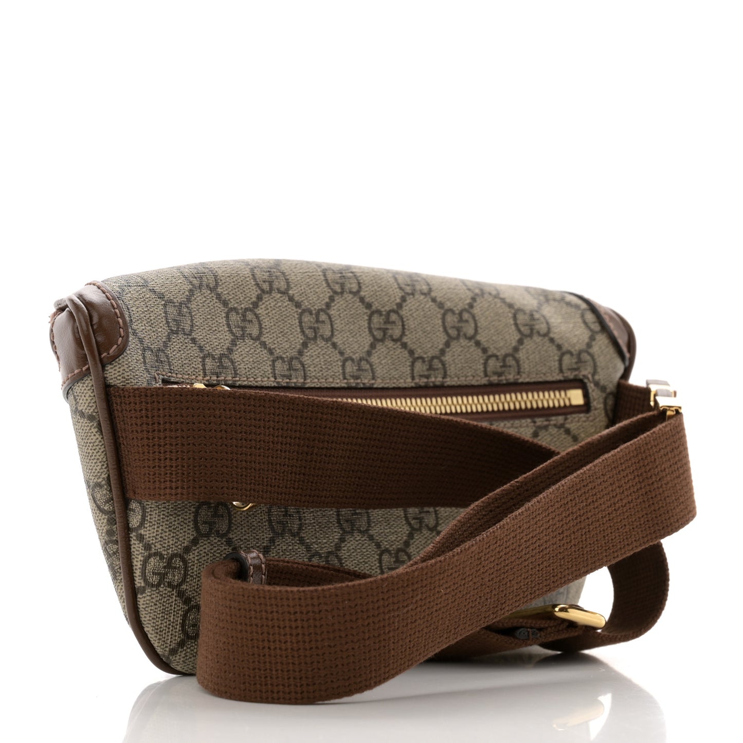 GG Supreme Monogram Textured Calfskin Retro Interlocking G Belt Bag Beige Ebony Brown Sugar