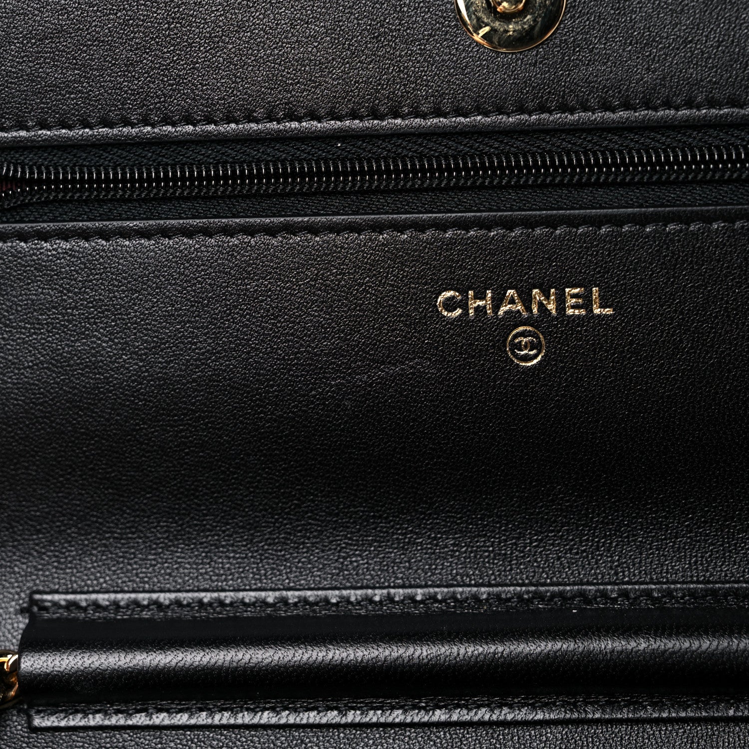 Chanel Lambskin Quilted Wallet On Chain WOC Black 13 of 14