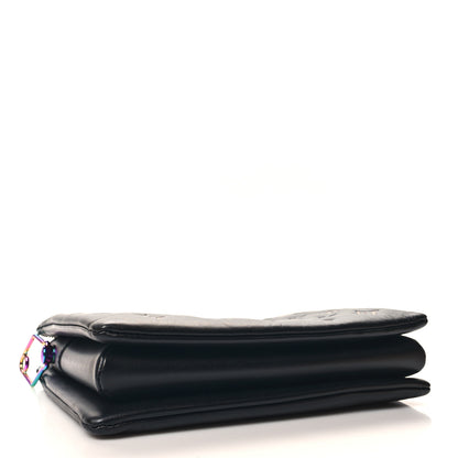 Louis Vuitton Lambskin Embossed Monogram LV Ski Coussin PM Black Multicolor 4 of 12