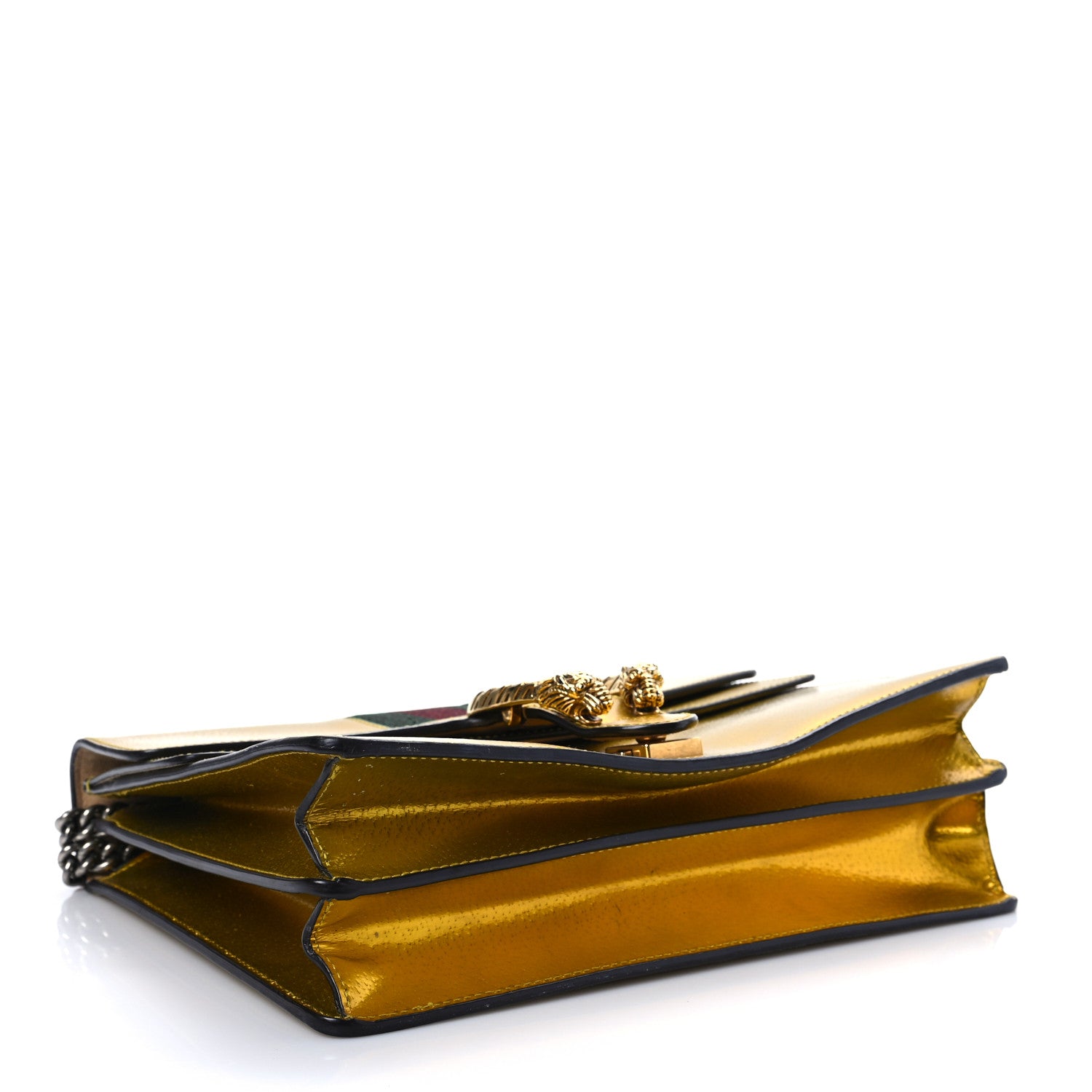 Gucci Metallic Calfskin Medium Dionysus Shoulder Bag Yellow 3 of 13