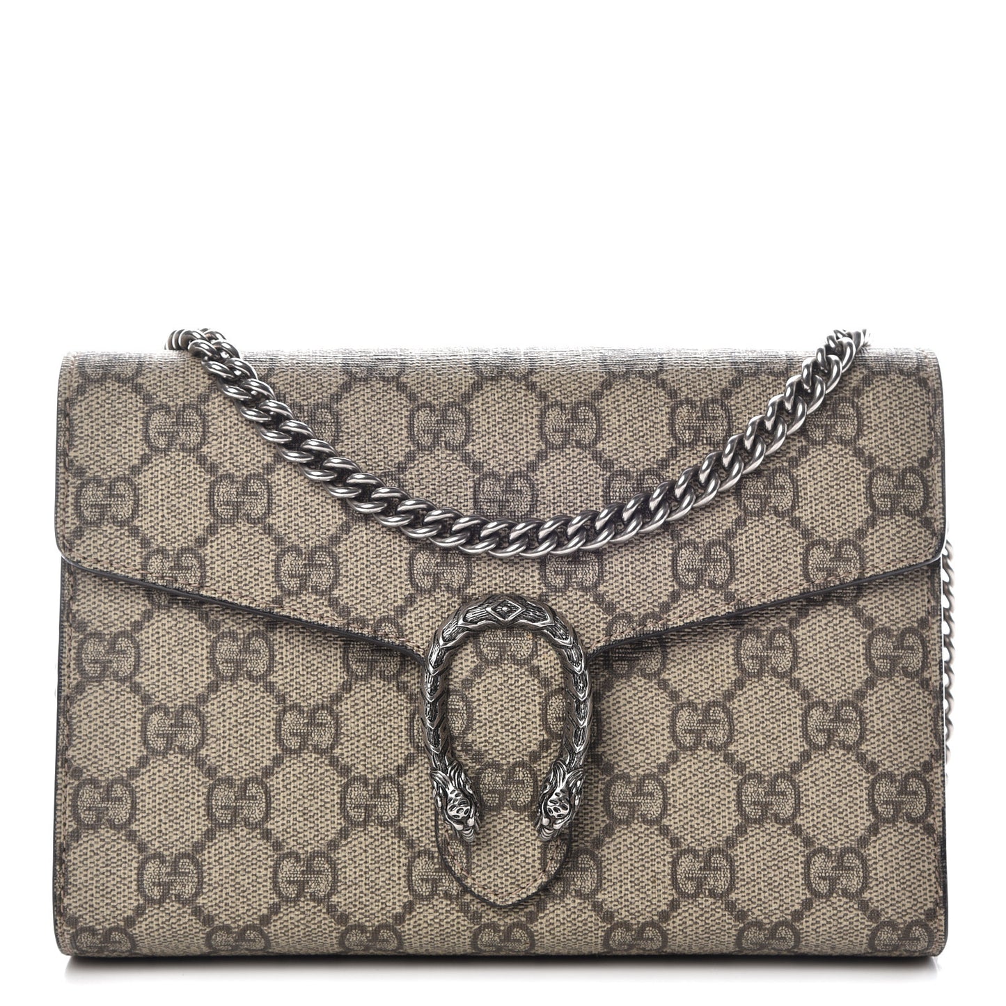 GG Supreme Monogram Mini Dionysus Chain Wallet Beige Taupe