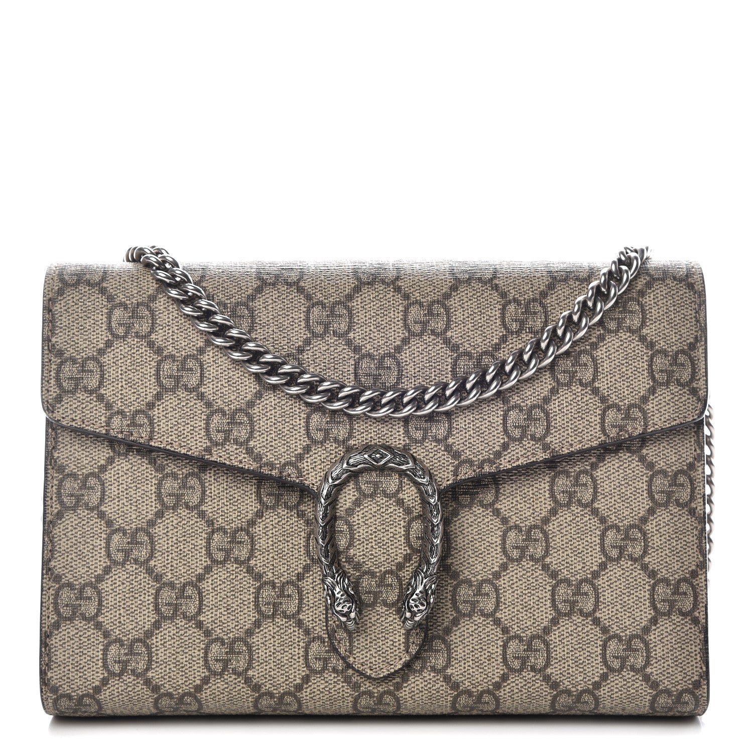 Gucci GG Supreme Monogram Mini Dionysus Chain Wallet Beige Taupe 1 of 9
