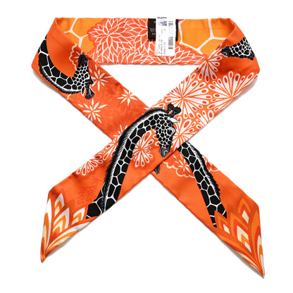 Hermes Silk The Three Graces Twilly Orange Mangue Anthracite 1 of 4
