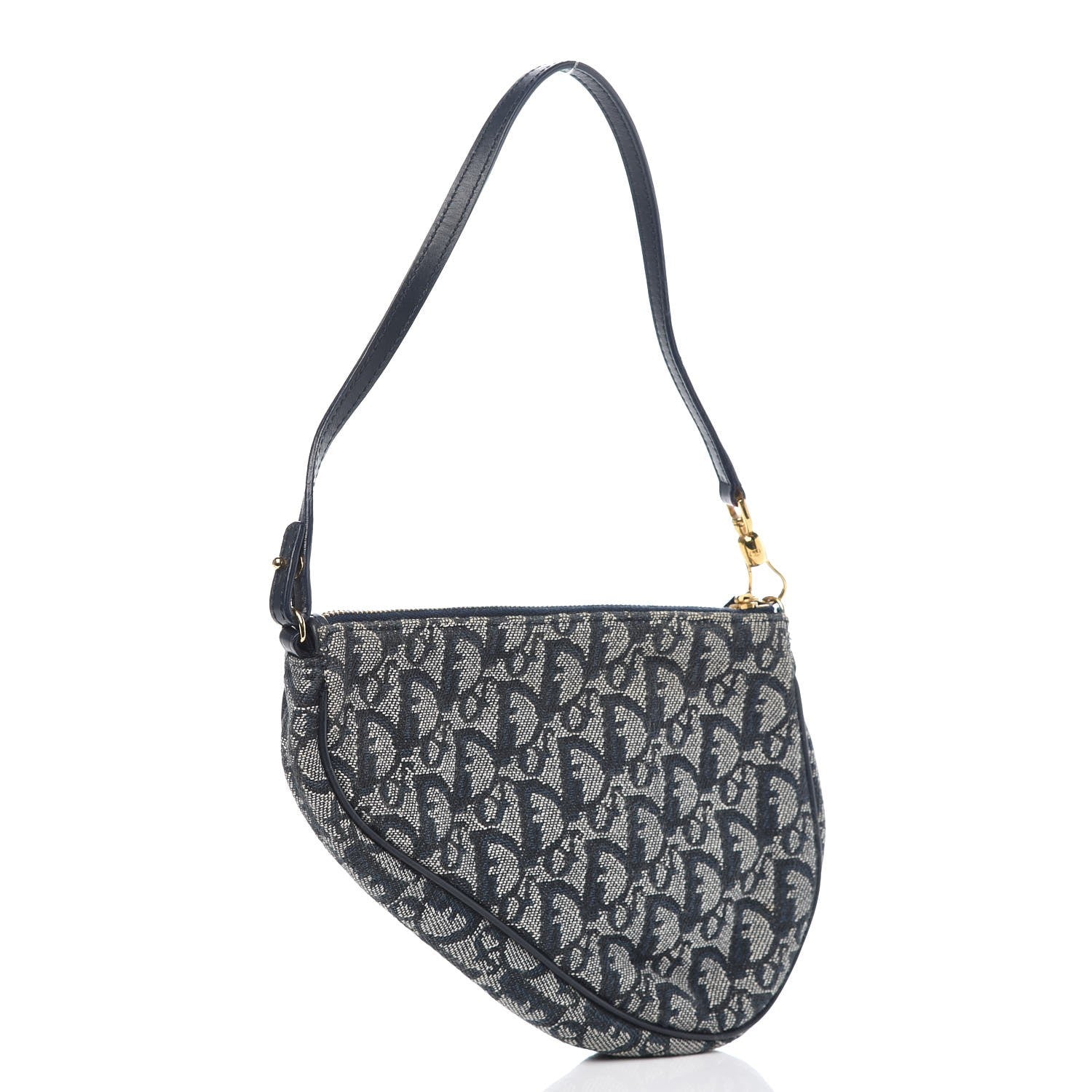 Christian Dior Monogram Mini Saddle Pochette Navy 3 of 7