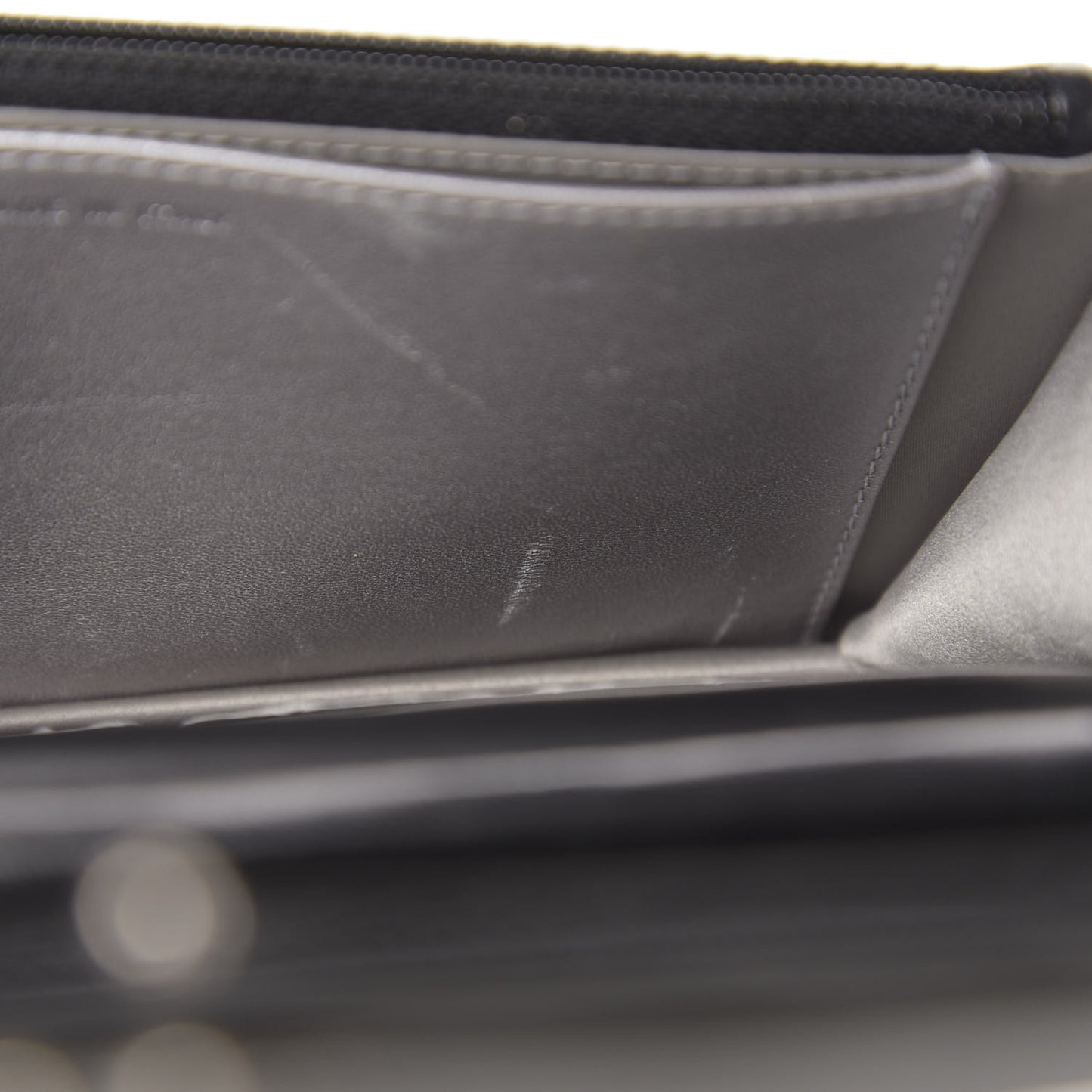 Goatskin Camellia Embossed Wallet on Chain WOC Black