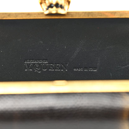 Alexander McQueen Snakeskin Skull Box Clutch Black 6 of 9