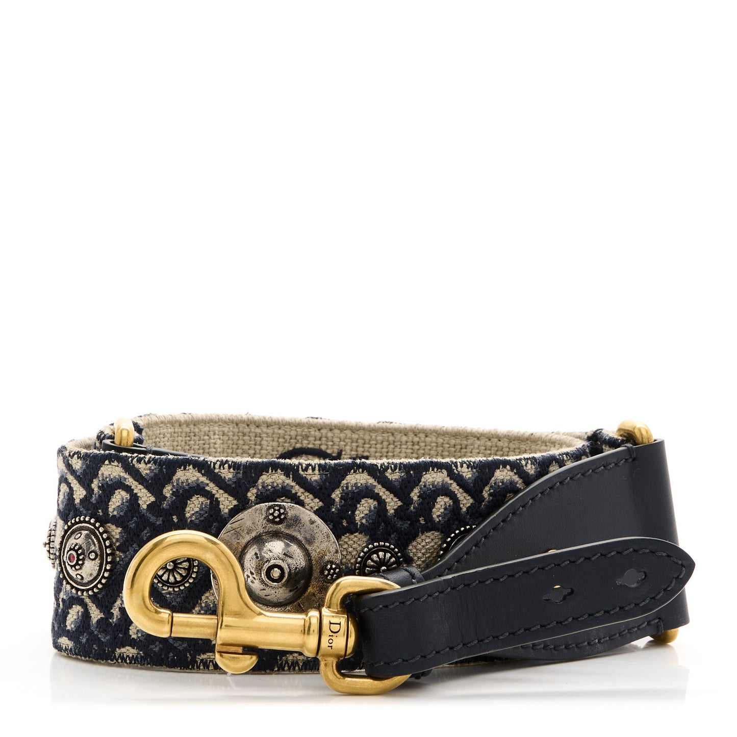 Oblique Studded Shoulder Strap Blue