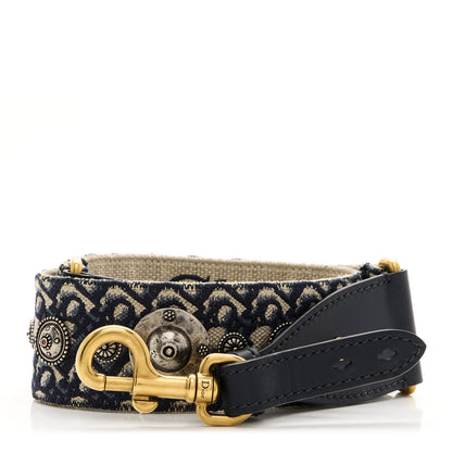 Christian Dior Oblique Studded Shoulder Strap Blue 1 of 5
