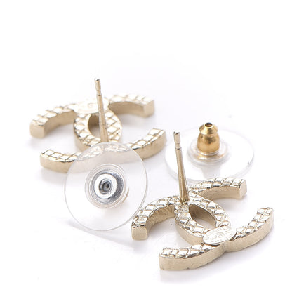 Chanel Quilted CC Earrings Gold 4 of 5