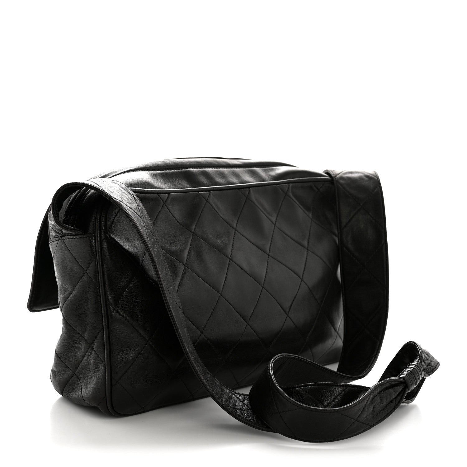Chanel Lambskin Quilted Tassel Camera Case Black 1853111