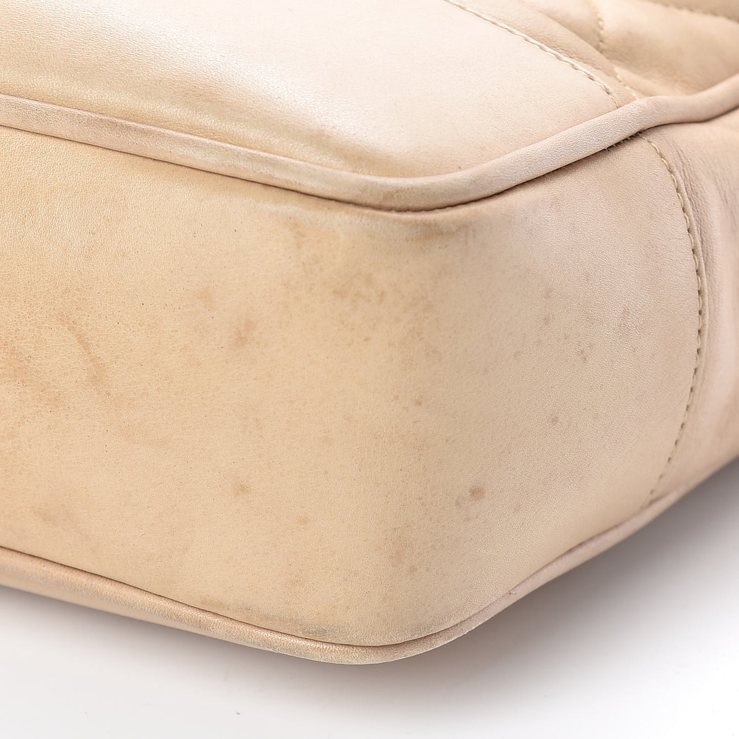 Lambskin Quilted Shopping Tote Beige