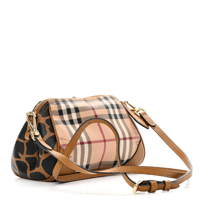 Burberry Haymarket Check Animal Print Mini Blaze Crossbody Bag Brown 3 of 12