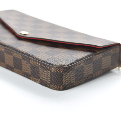 Louis Vuitton Damier Ebene Pochette Felicie Chain Wallet 7 of 10