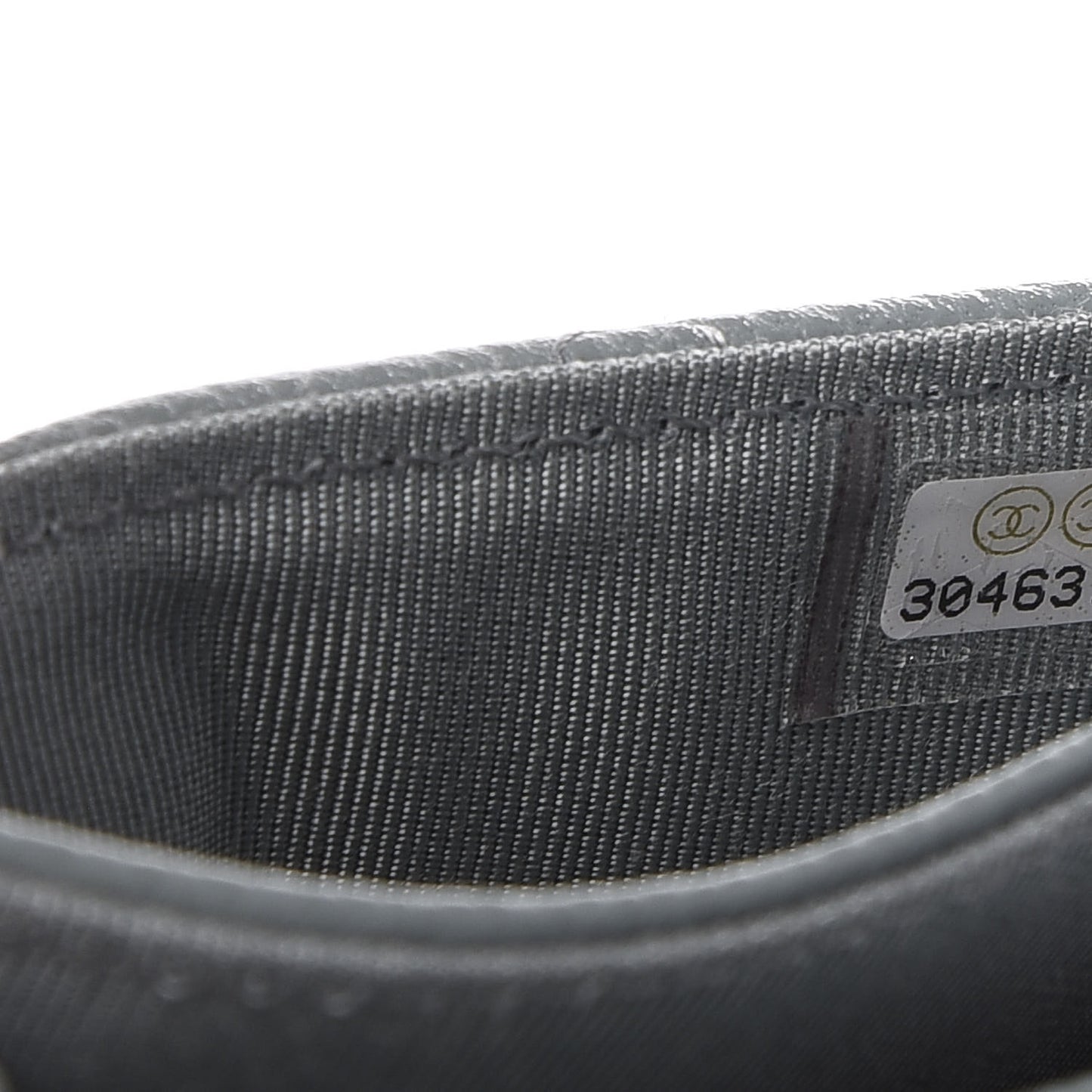 Caviar Quilted Flap Card Holder Wallet Dark Grey