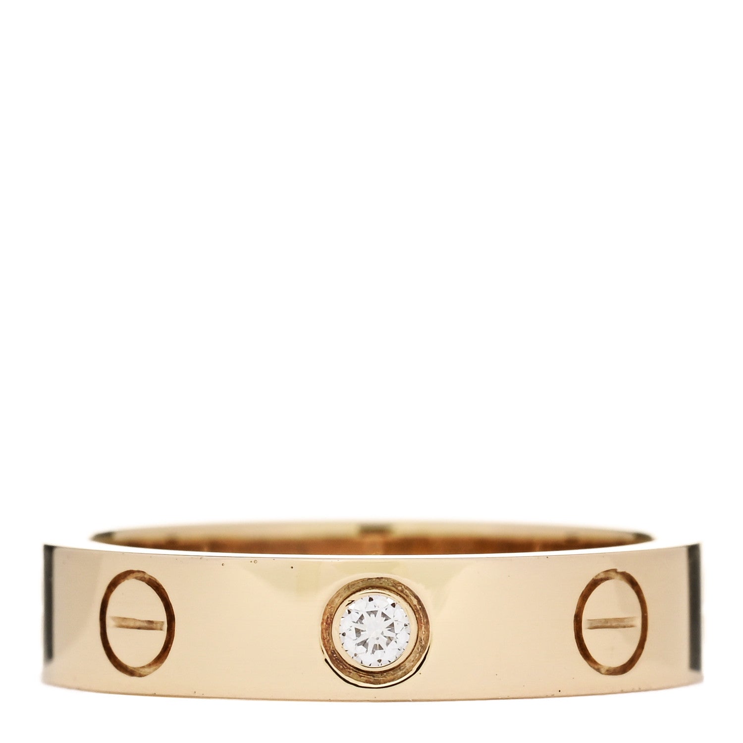 Cartier 18K Yellow Gold Diamond 4mm LOVE Wedding Band Ring 48 4.5 1 of 4