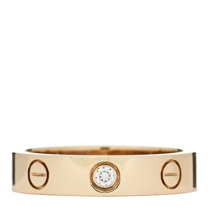 Cartier 18K Yellow Gold Diamond 4mm LOVE Wedding Band Ring 48 4.5 1 of 4