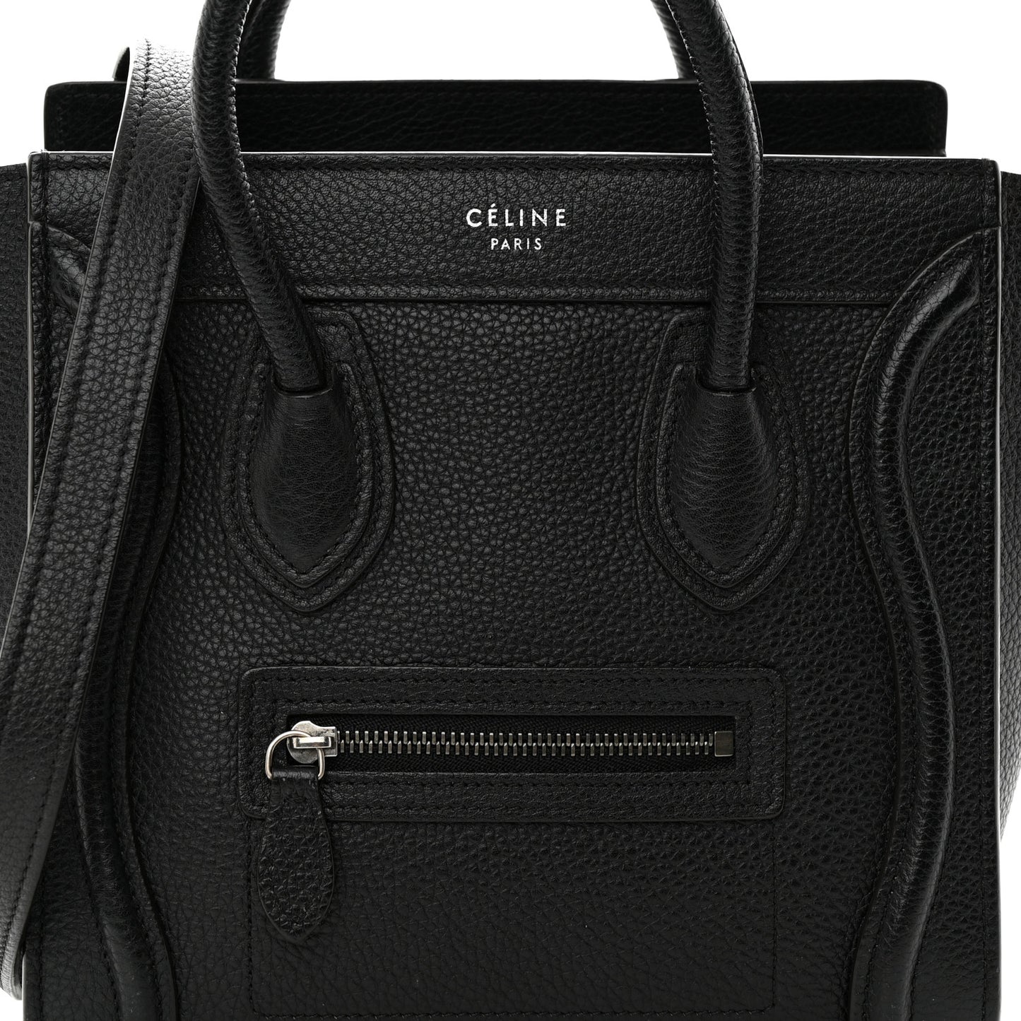 Drummed Calfskin Nano Luggage Black