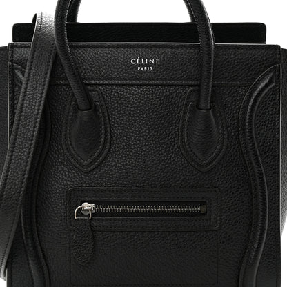 Celine Drummed Calfskin Nano Luggage Black 8 of 17