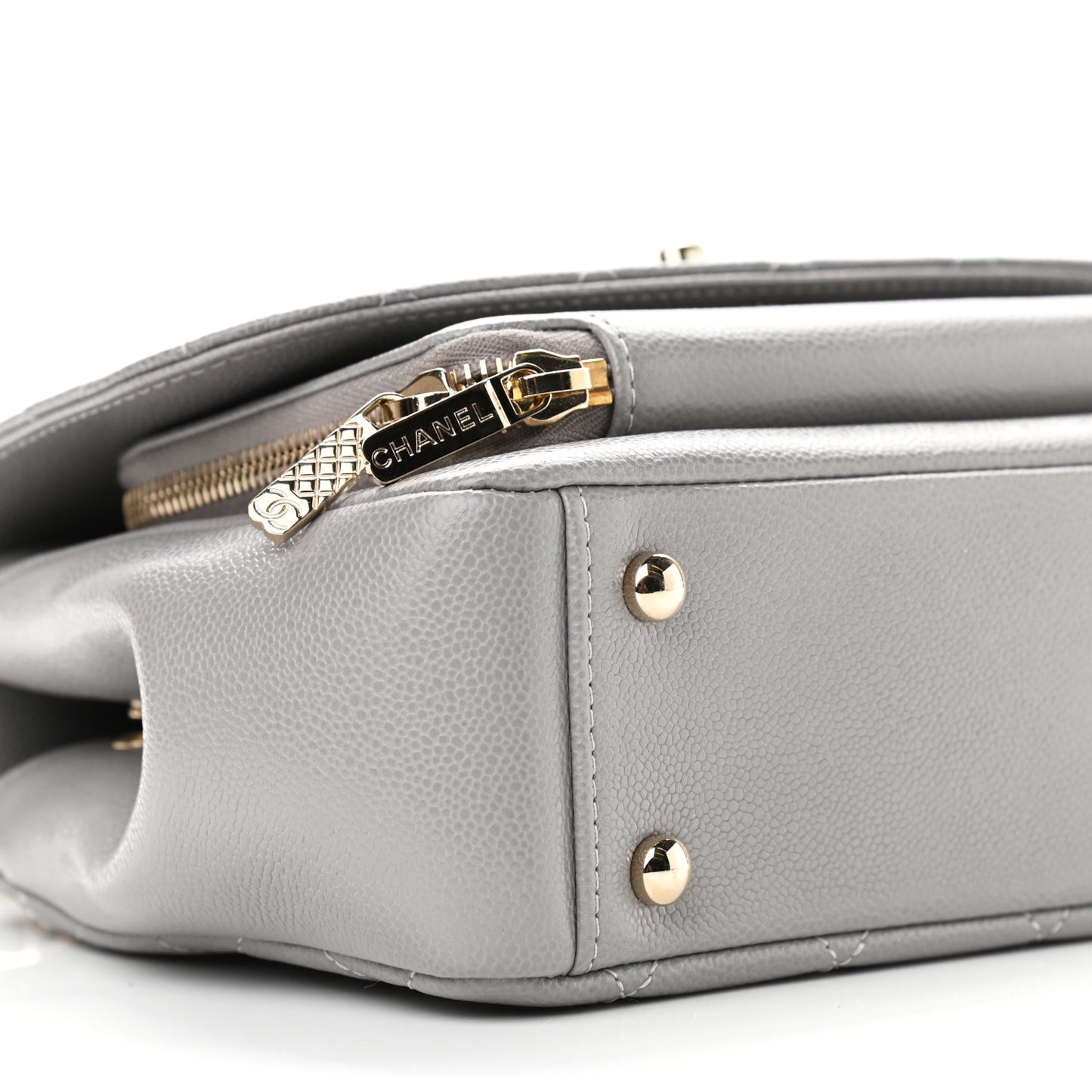 Caviar Quilted Medium Business Affinity Flap Grey