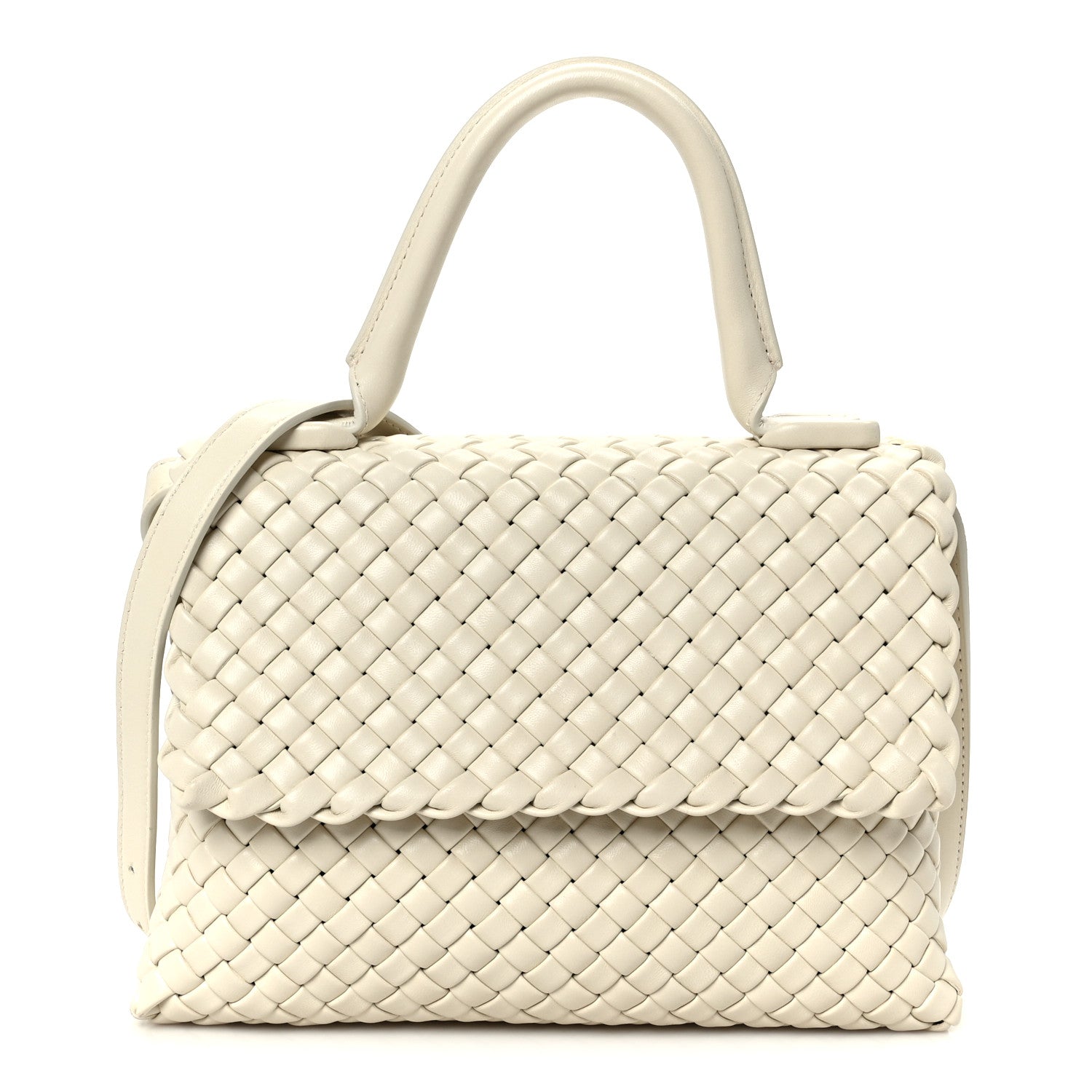 Bottega Veneta Nappa Intrecciato Patti Top Handle Bag Sea Salt 1 of 10