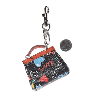 Dolce & Gabbana Dauphine Print Miss Sicily Bag Key Chain Black 2 of 3