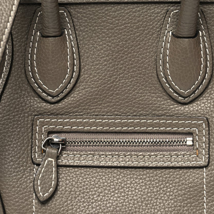 Celine Drummed Calfskin Nano Luggage Souris 7 of 14