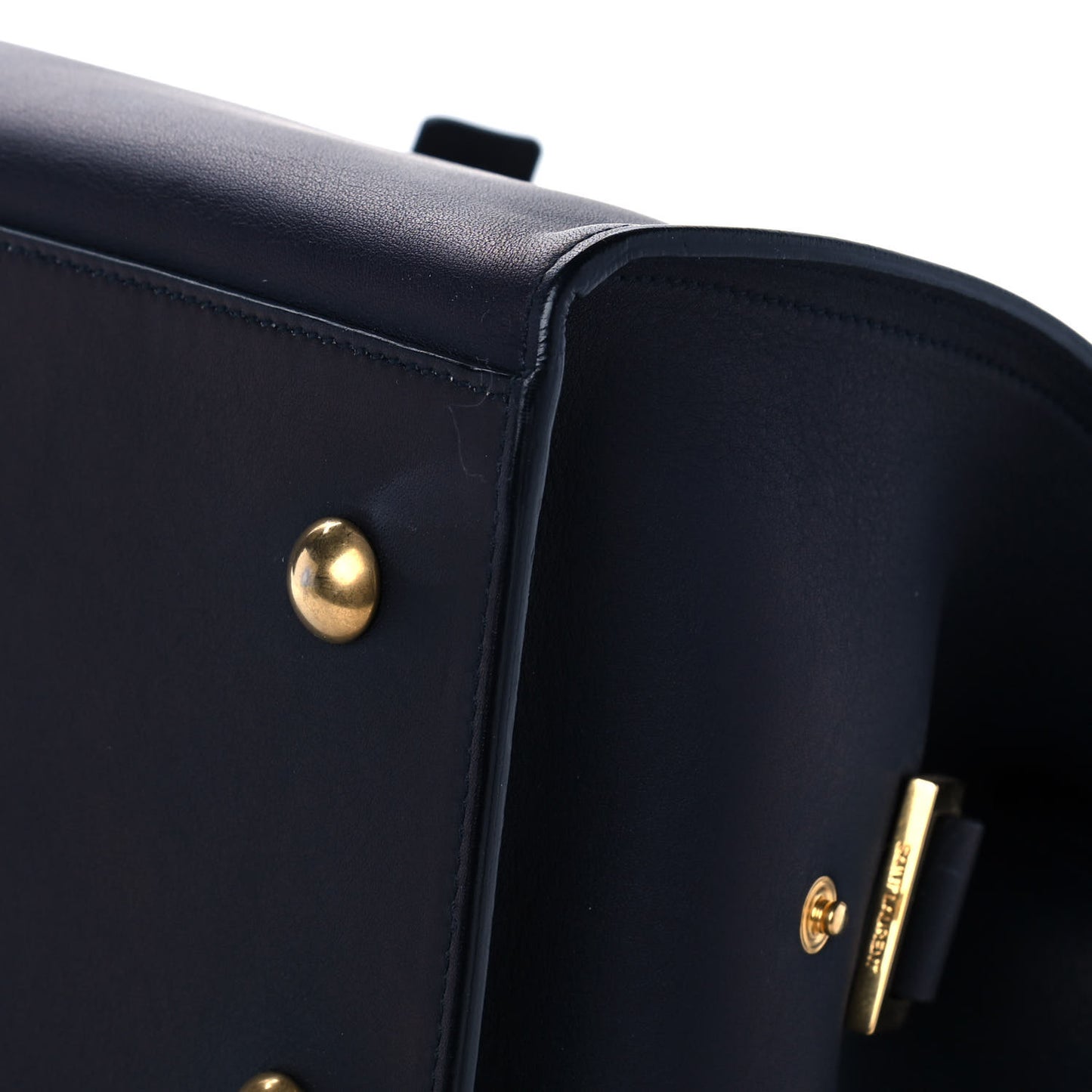 Calfskin Small Classic Y Cabas Navy Blue