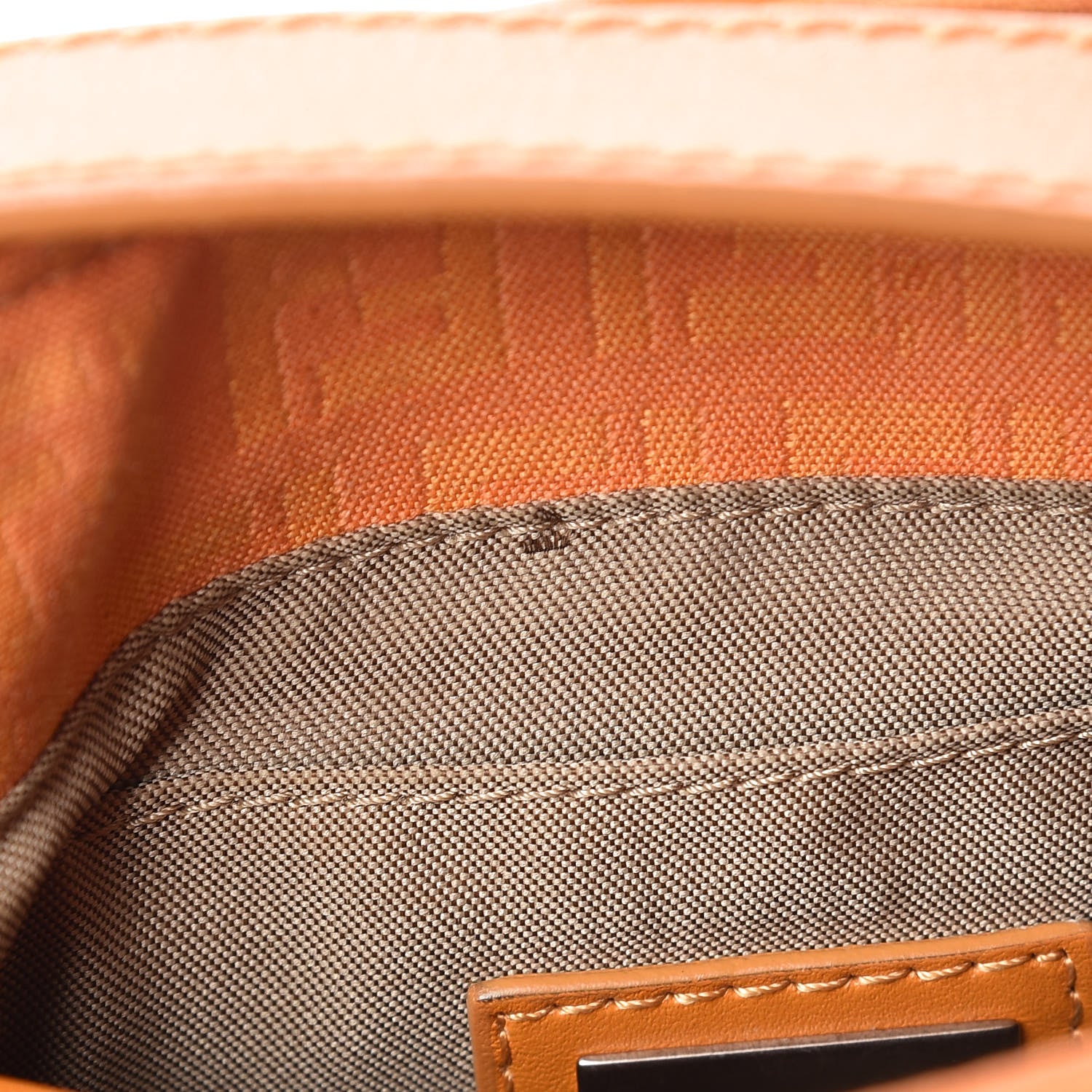 Fendi Zucchino Cuoio Shoulder Bag Mandarino 8 of 19