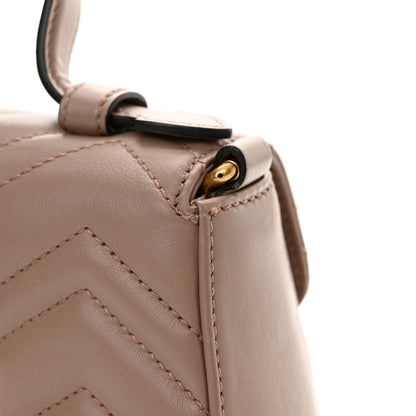 Gucci Calfskin Matelasse Mini GG Marmont Top Handle Shoulder Bag Porcelain Rose 11 of 16