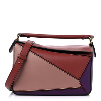 Loewe Calfskin Small Puzzle Bag Dark Rust Dark Purple 1 of 9