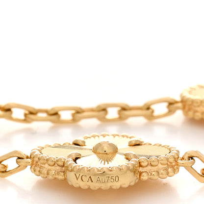 Van Cleef & Arpels 18K Yellow Gold 5 Motifs Guilloche Vintage Alhambra Bracelet 4 of 5