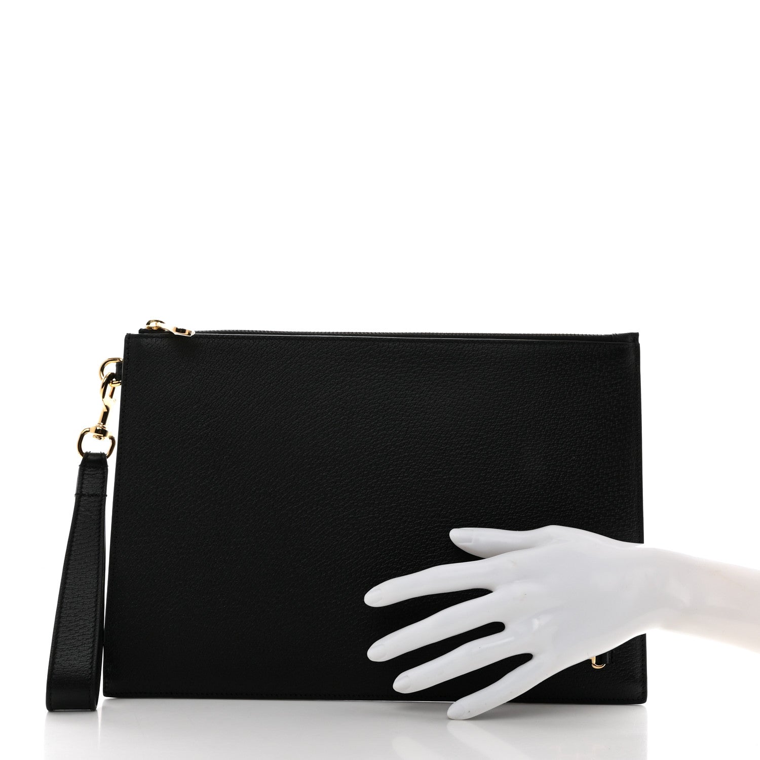 Gucci Calfskin Horsebit 1955 Wristlet Pouch Black 2 of 7