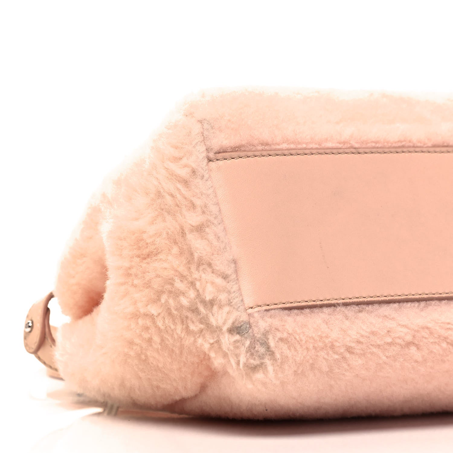 Fendi Shearling Shiny Nappa Mini Peekaboo Iconic Satchel Light Rose 5 of 10