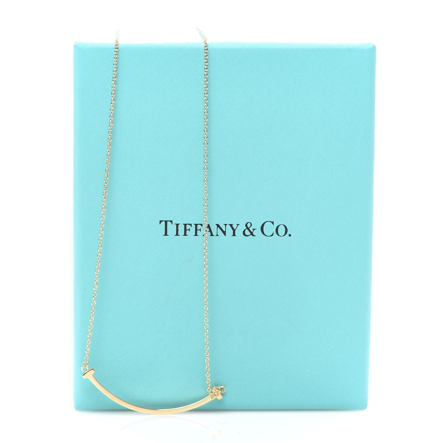 18K Yellow Gold Small T Smile Pendant Necklace