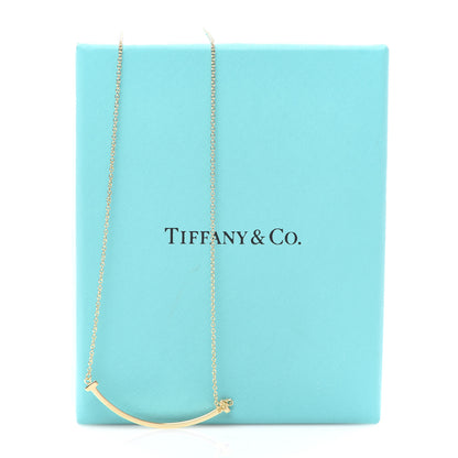 Tiffany 18K Yellow Gold Small T Smile Pendant Necklace 6 of 6