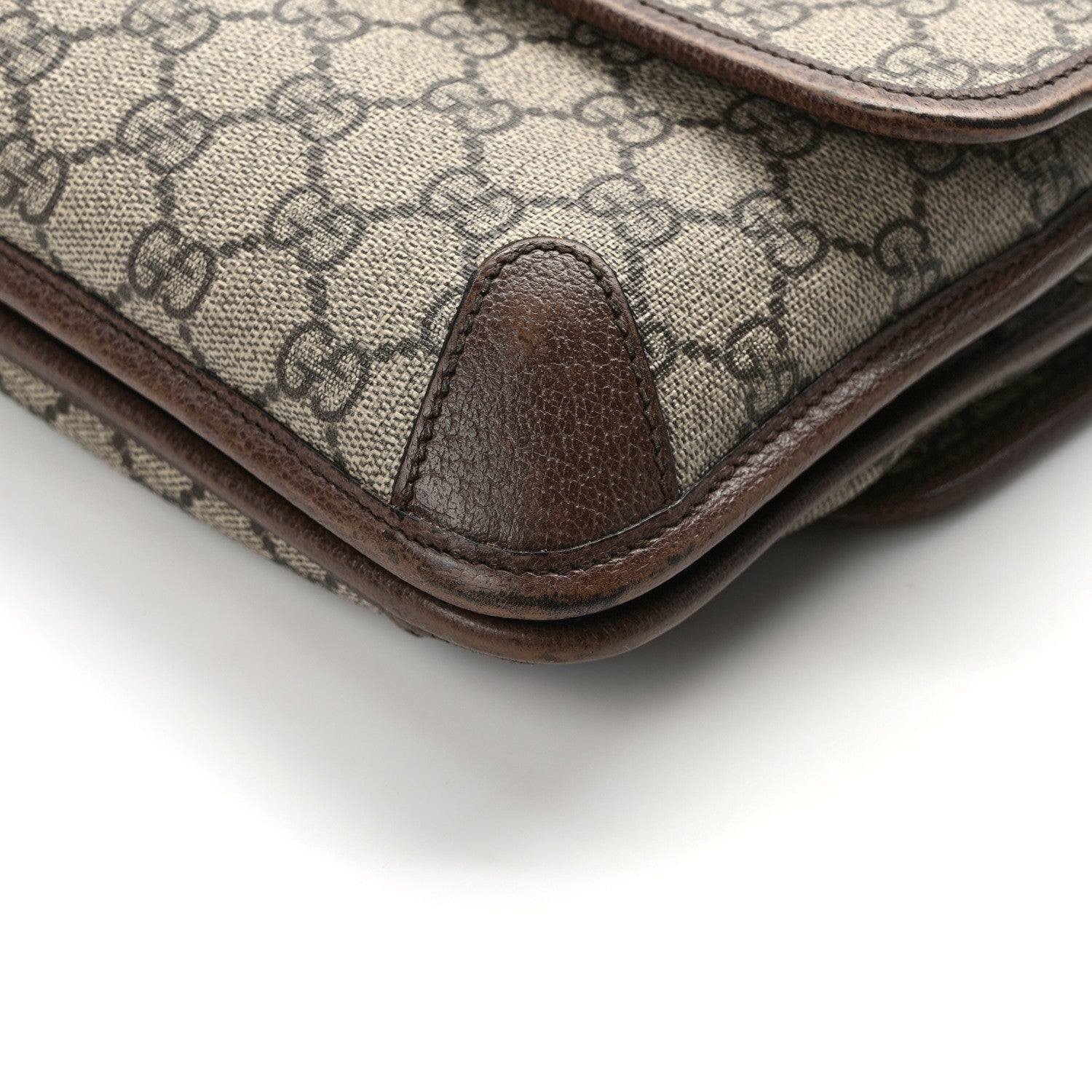 Gucci GG Supreme Monogram Web Small Neo Vintage Double Flap Messenger Bag Beige New Acero 12 of 16