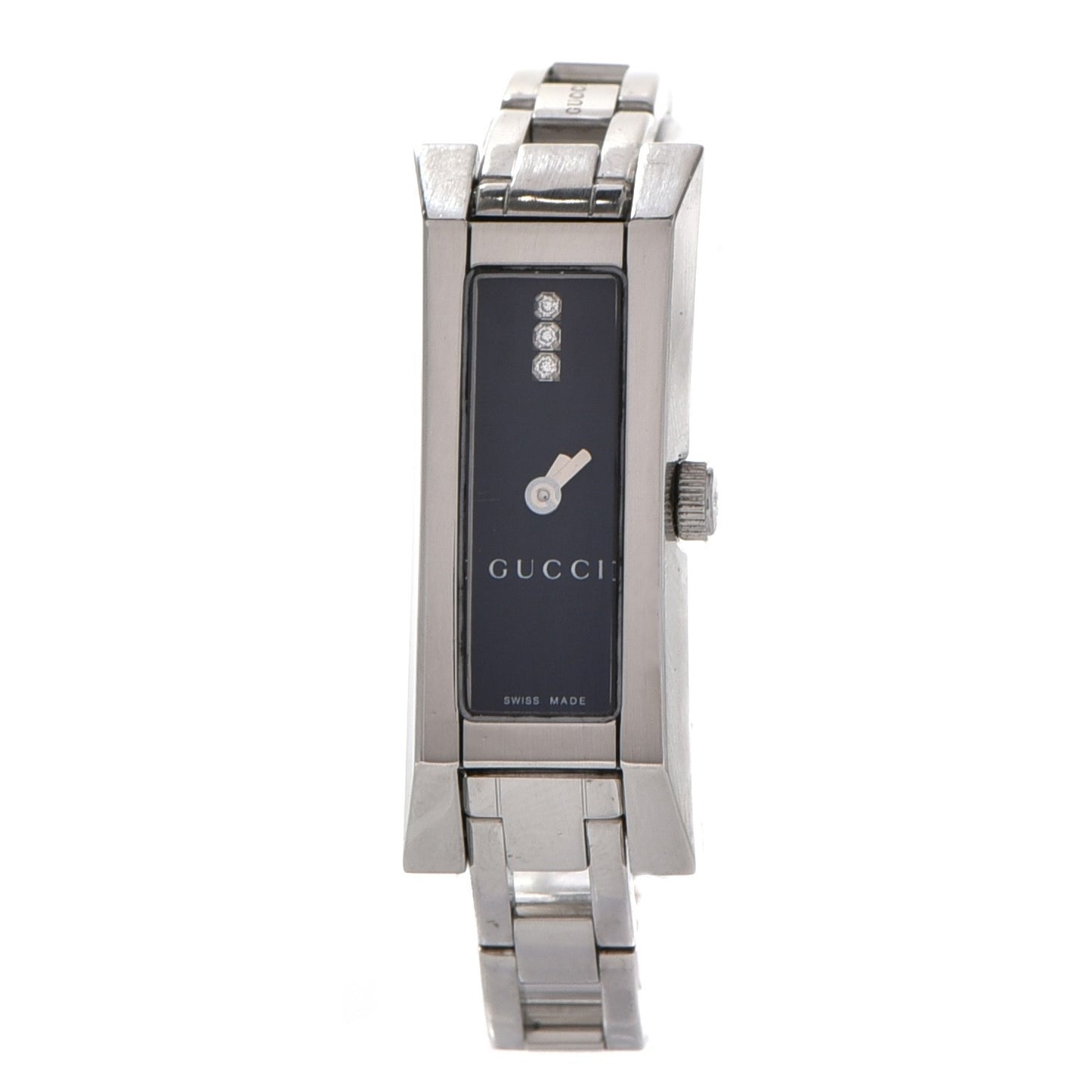 Stainless Steel Diamond 13mm Quartz Watch Black