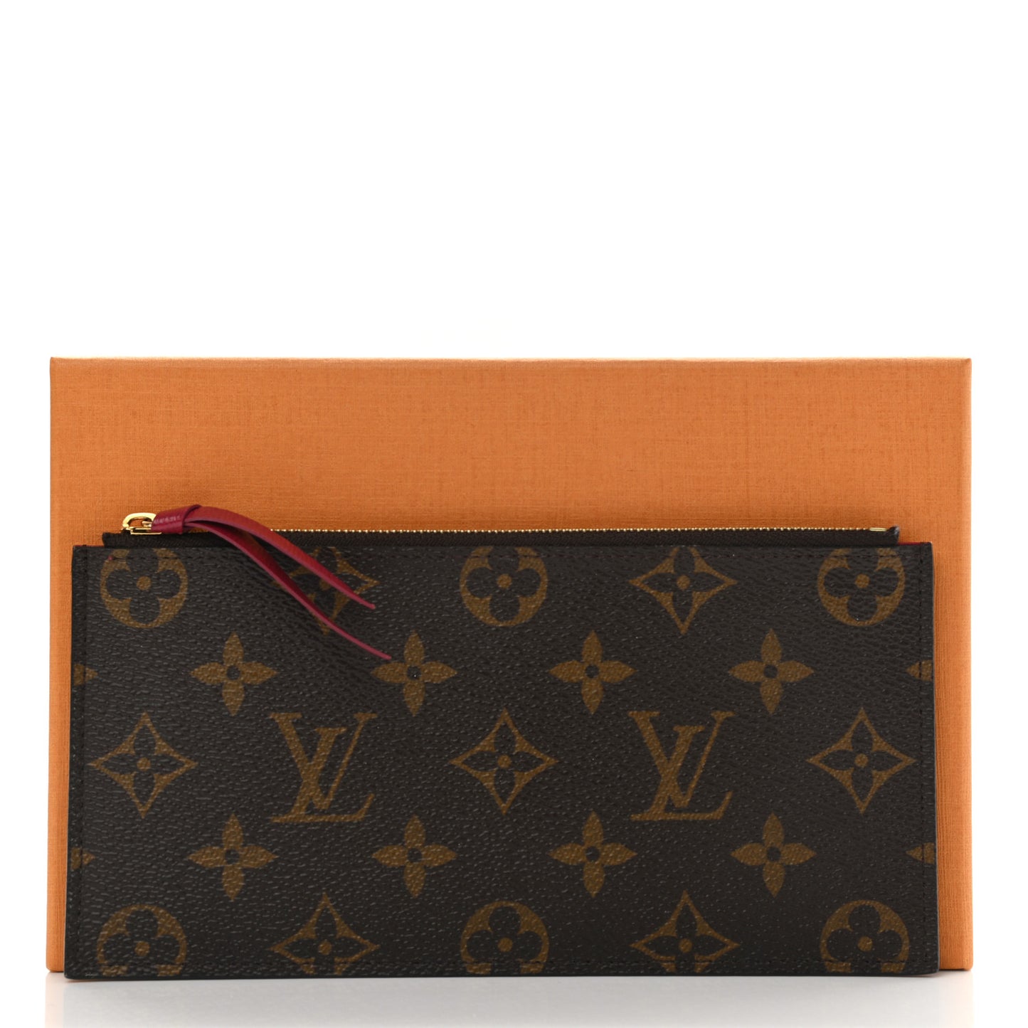 Monogram Felicie Chain Wallet Zippered Insert Fuchsia