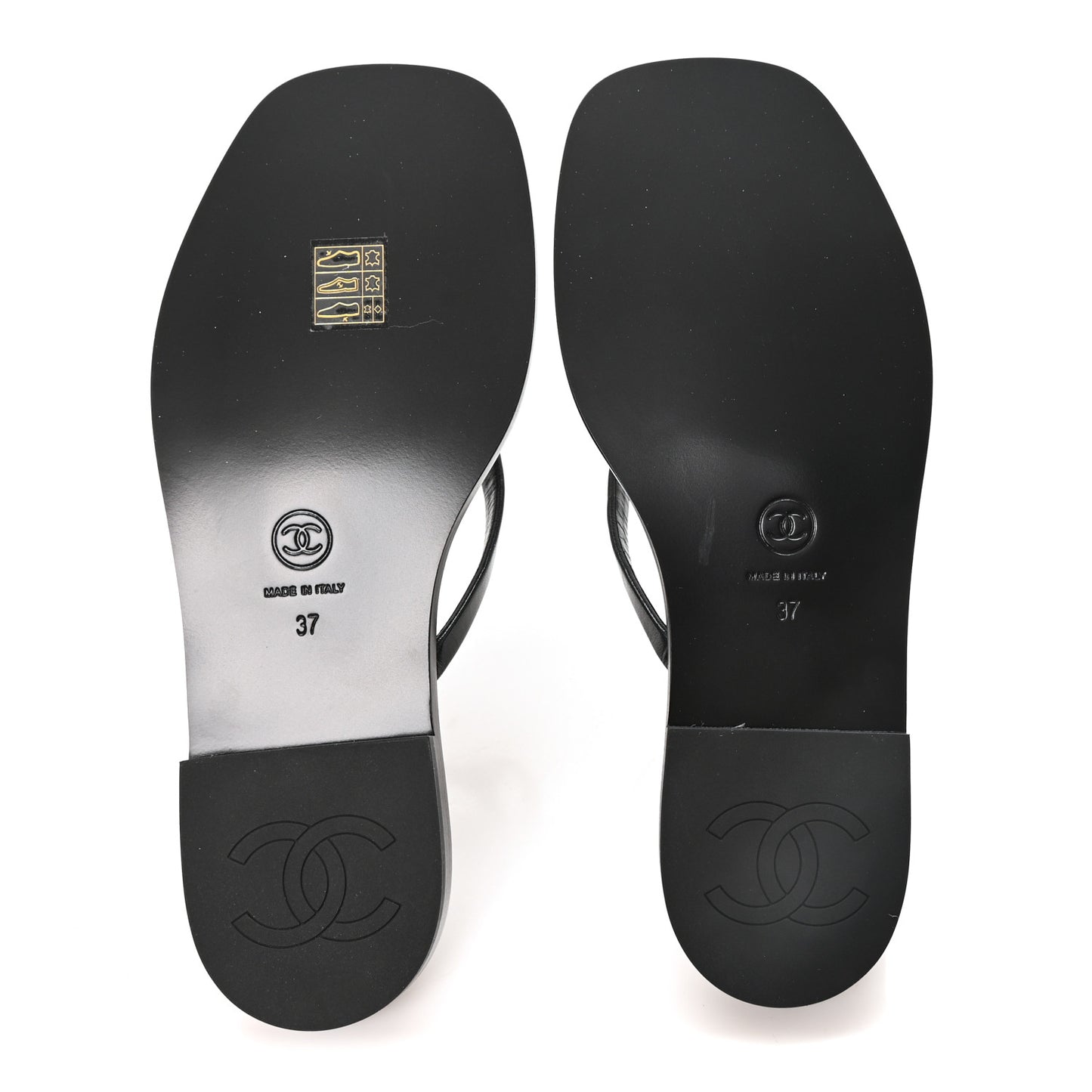Goatskin CC Times Square Thong Sandals 37 Black