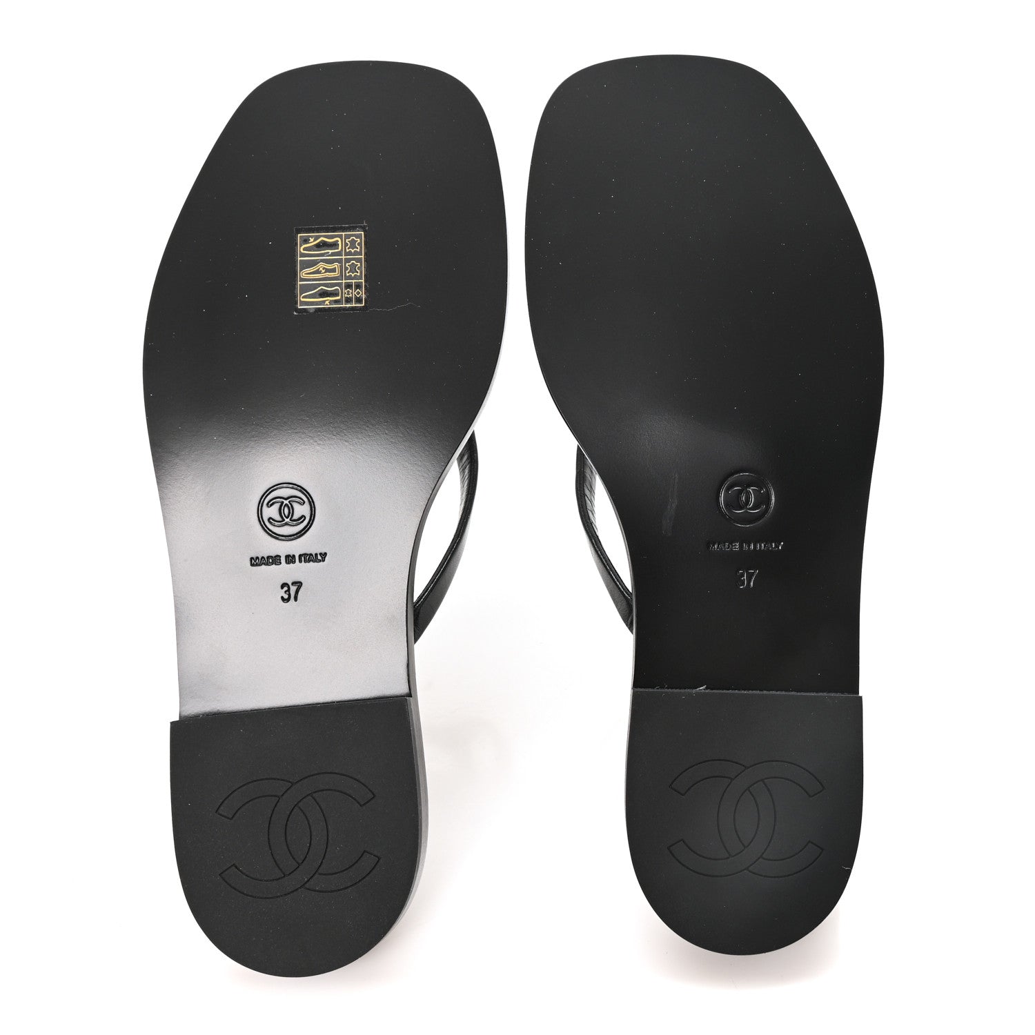 Chanel Goatskin CC Times Square Thong Sandals 37 Black 6 of 10