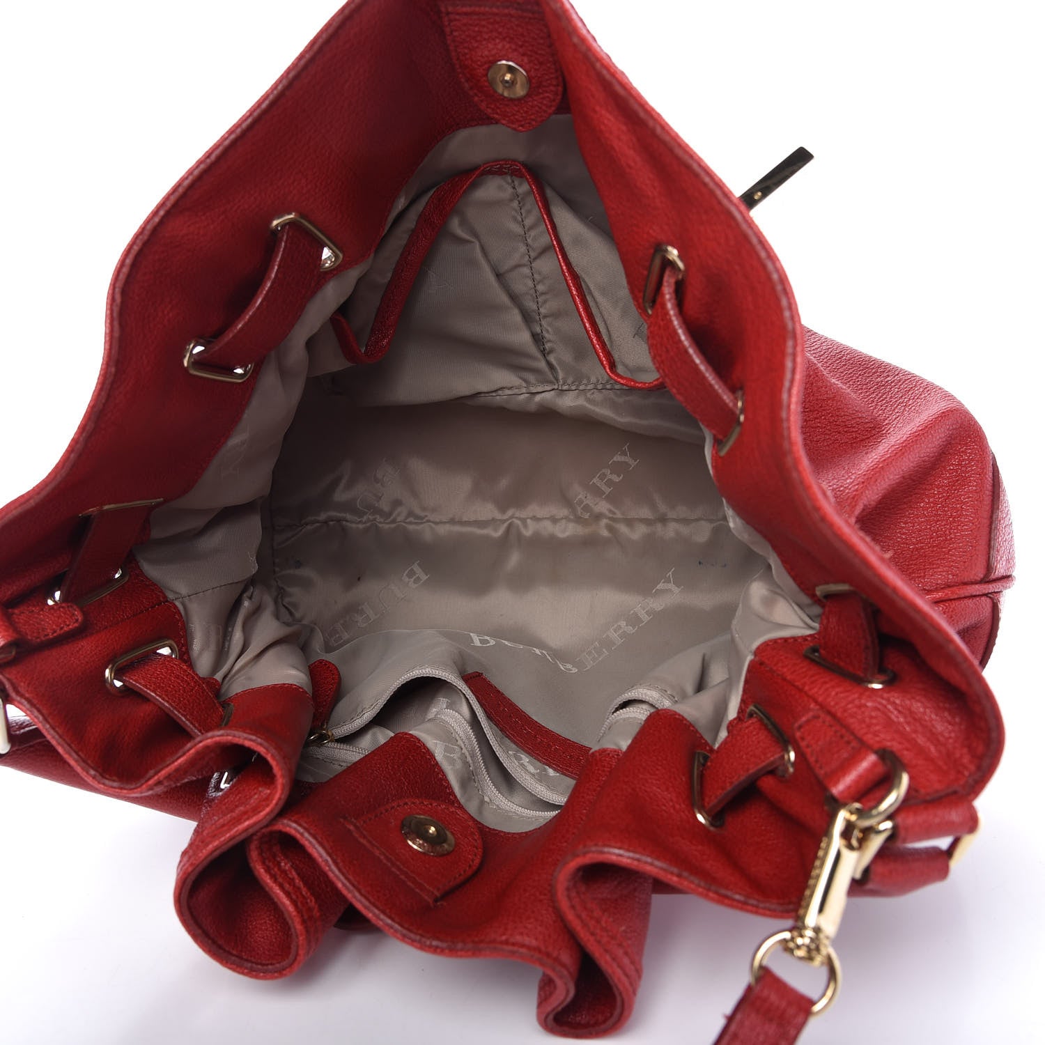 Burberry Grainy Calfskin Medium Wilenmore Hobo Red 5 of 11