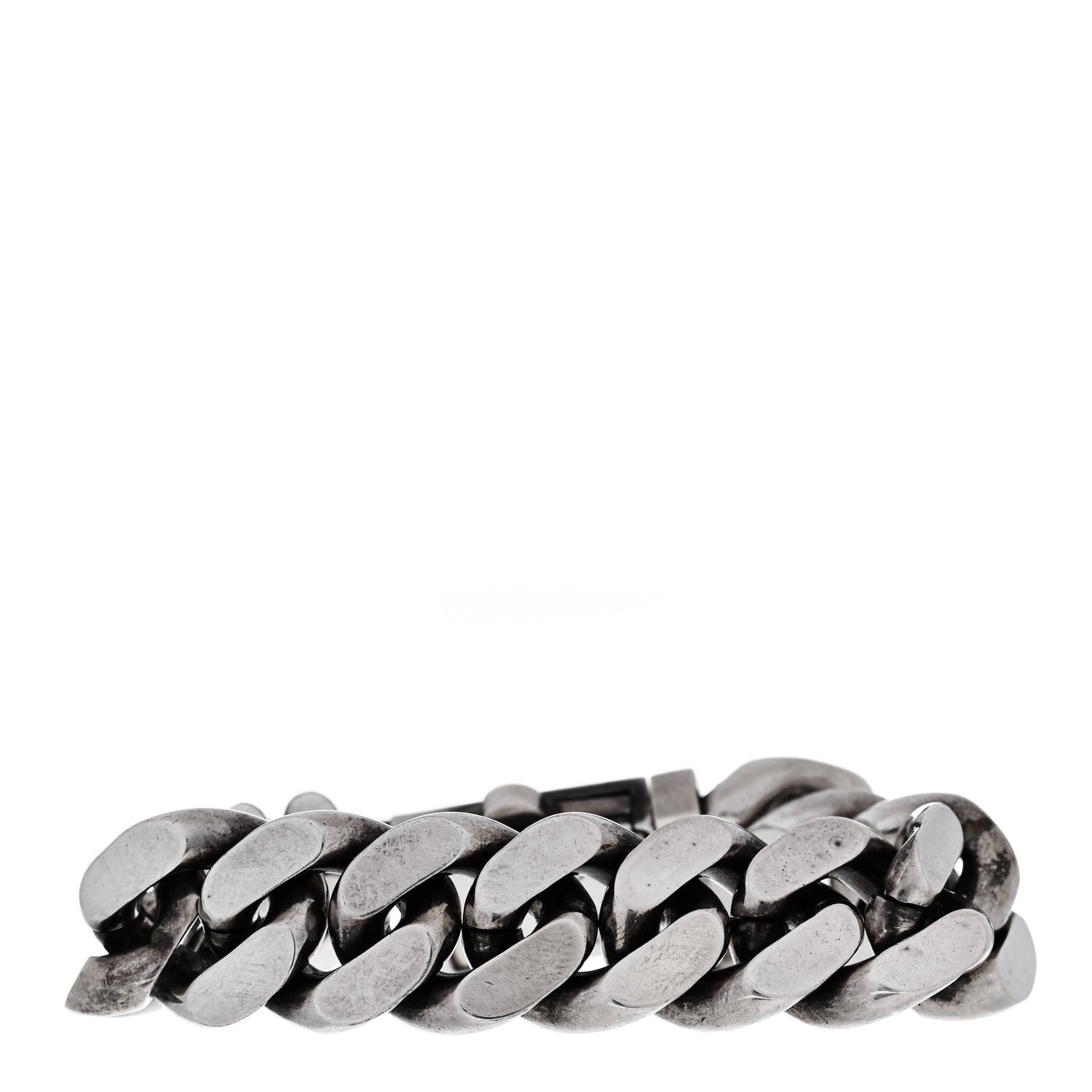 Saint Laurent Metal Curb Chain Bracelet Oxidized Silver 3 of 4