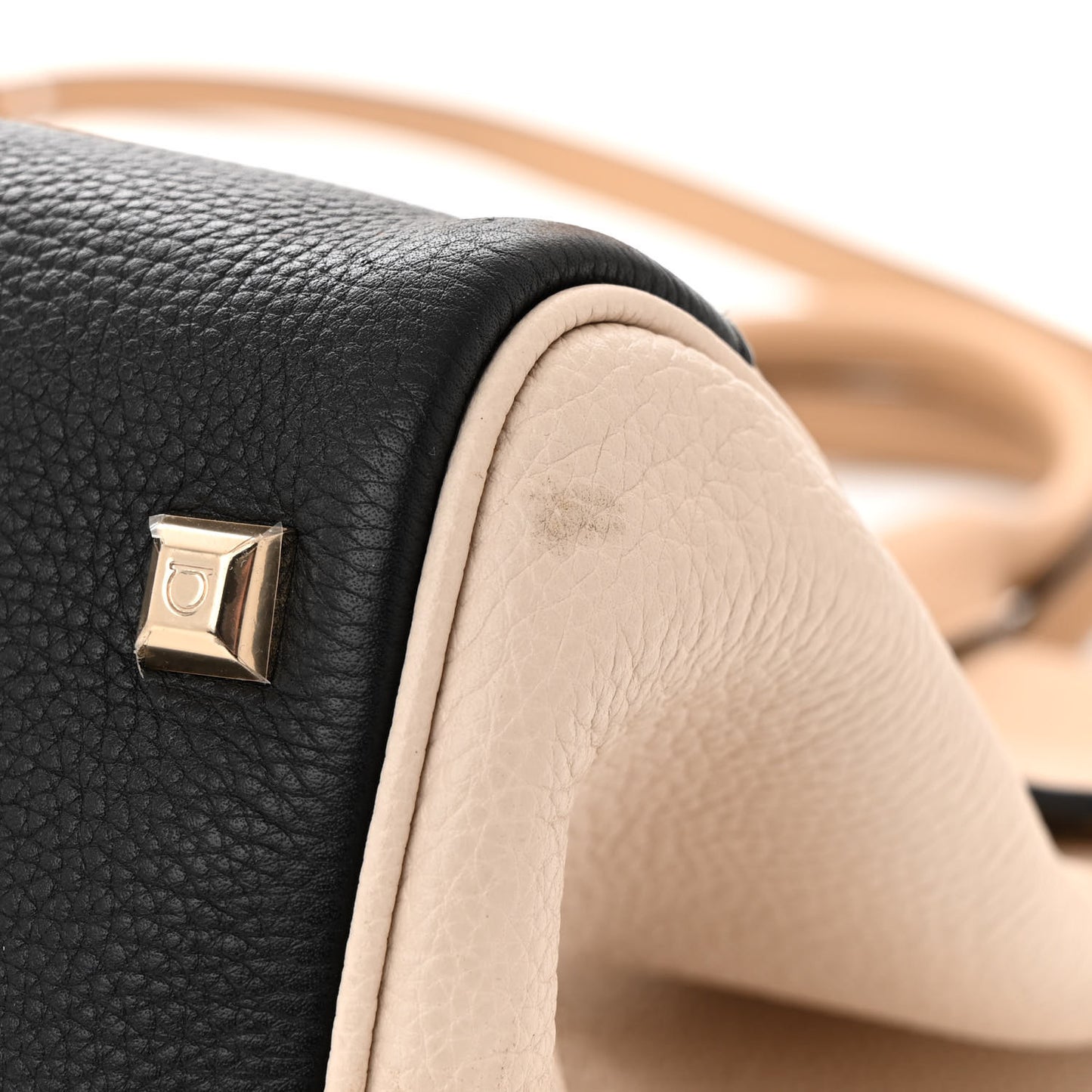 Calfskin Large Studio Bag Dune Bone Black