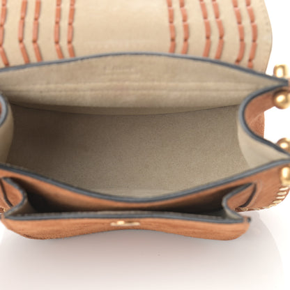 Chloe Suede Calfskin Braided Mini Hudson Shoulder Bag Caramel 4 of 10