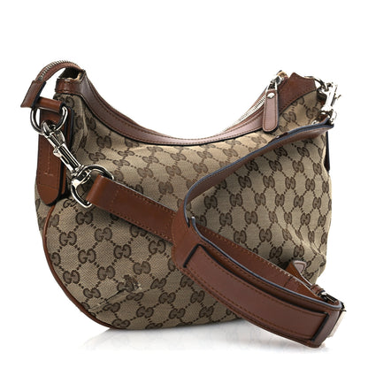 Gucci Monogram Medium Half Moon Hobo Brown 3 of 18