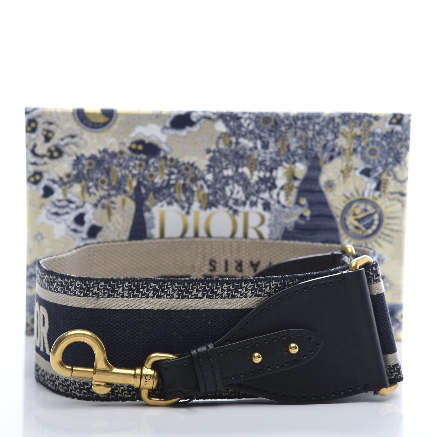 Canvas Embroidered Shoulder Strap Blue