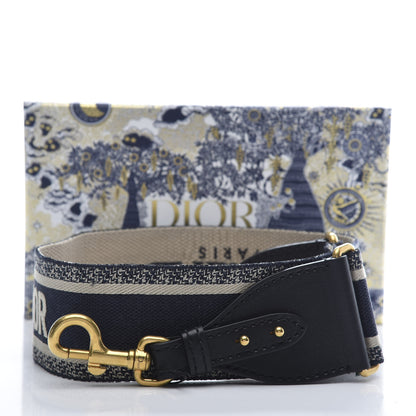 Christian Dior Canvas Embroidered Shoulder Strap Blue 6 of 6